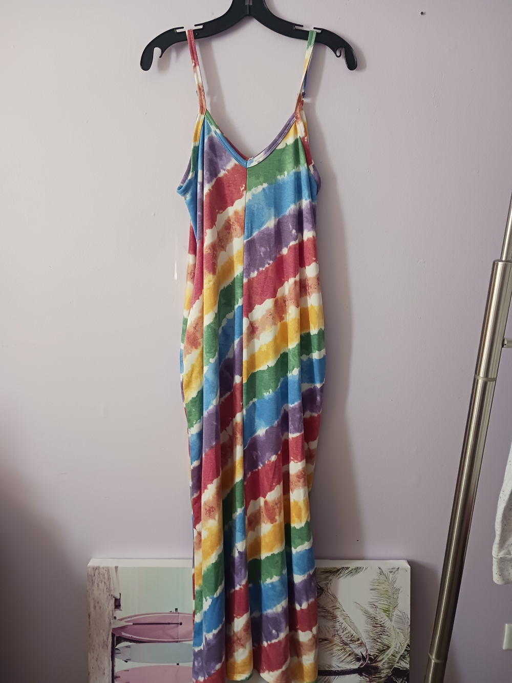 Zenana Outfitters Multicolor Rainbow Slip Maxi Dress